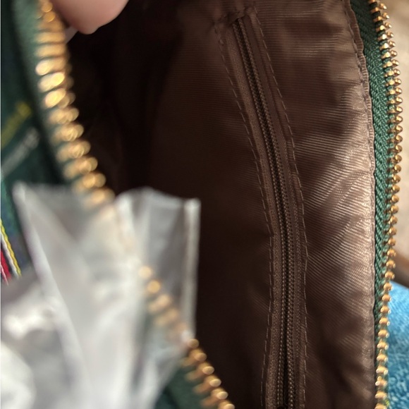 New green red Plaid Shoulder Bag messenger strap included zippered compartments - Picture 4 of 5